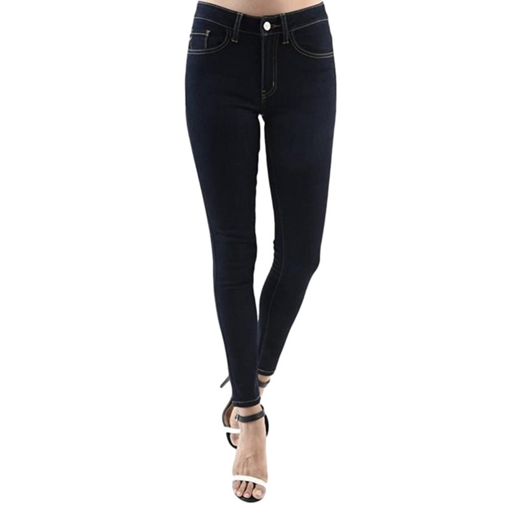 KanCan Basic Mid Rise Dark Wash Super Skinny Jeans